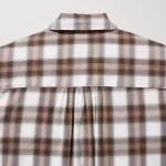 Uniqlo Soft Brushed Checked Long Sleeved Shirts Women Brown