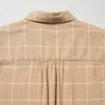 Uniqlo Soft Brushed Checked Long Sleeved Women’s Shirts Beige