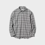 Uniqlo Soft Brushed Checked Long Sleeved Women’s Shirts Gray