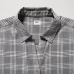 Uniqlo Soft Brushed Checked Long Sleeved Women’s Shirts Gray