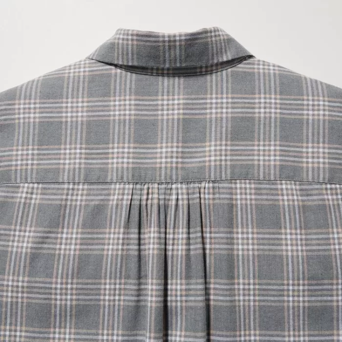 Uniqlo Soft Brushed Checked Long Sleeved Women’s Shirts Gray