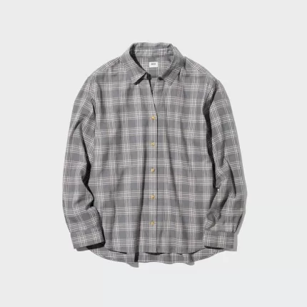 Uniqlo Soft Brushed Checked Long Sleeved Women’s Shirts Gray