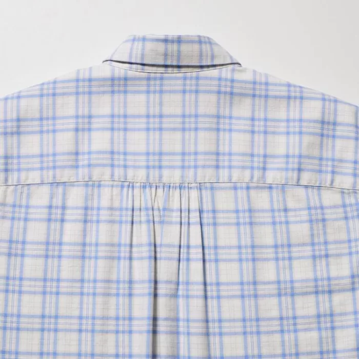 Uniqlo Soft Brushed Checked Long Sleeved Women’s Shirts Light Blue