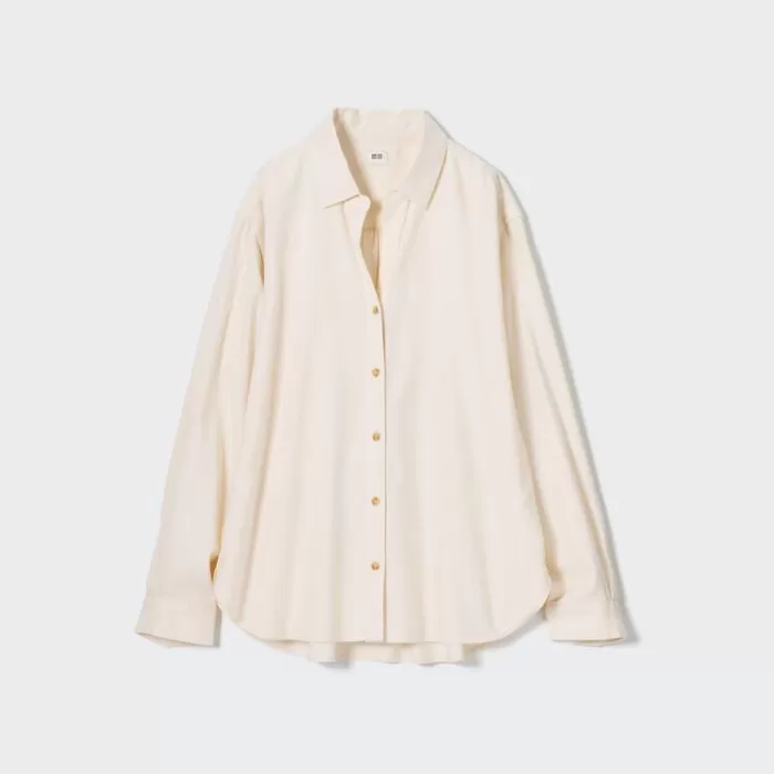 Uniqlo Soft Brushed Long Sleeved Women’s Shirts White