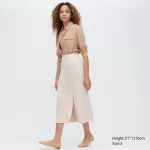 Uniqlo Stretch Double Faced Split Hem Women’s Skirt Beige