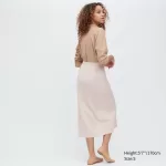 Uniqlo Stretch Double Faced Split Hem Women’s Skirt Beige