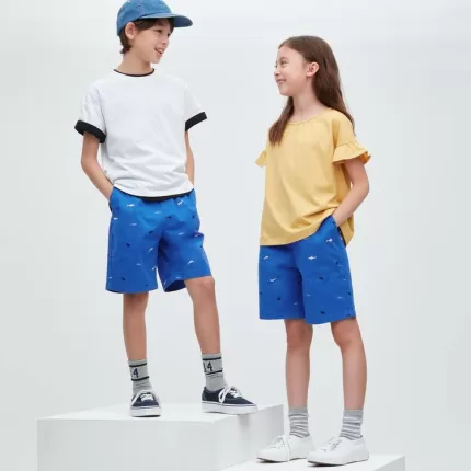 Uniqlo Stretch Printed Easy Shorts Boys Blue