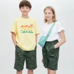 Uniqlo Stretch Printed Easy Shorts Boys Dark Green