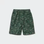 Uniqlo Stretch Printed Easy Shorts Boys Dark Green