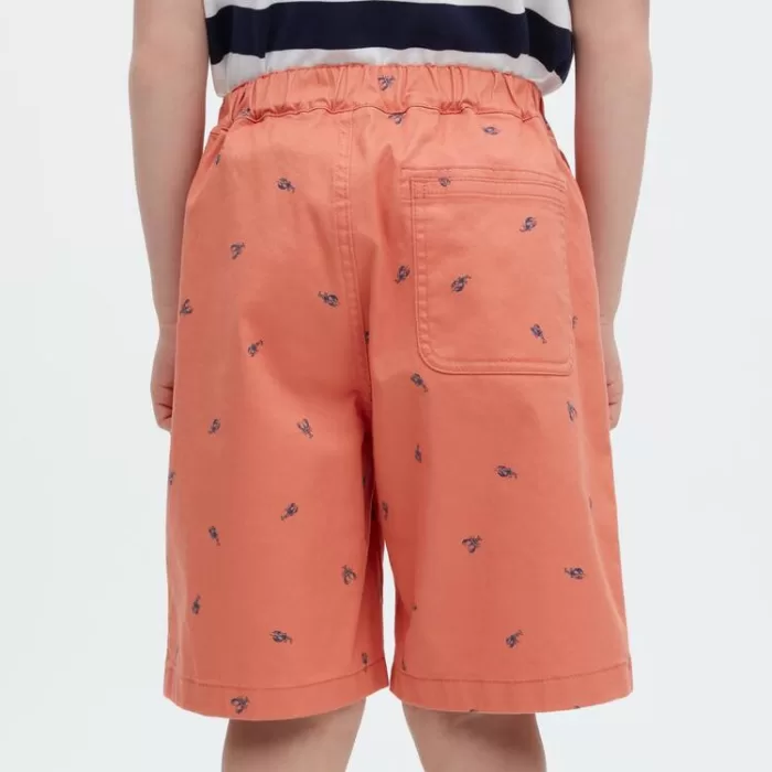 Uniqlo Stretch Printed Easy Shorts Boys Orange