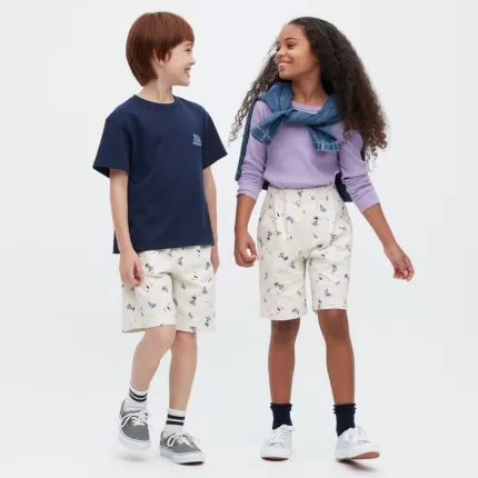 Uniqlo Stretch Printed Easy Shorts Kids White