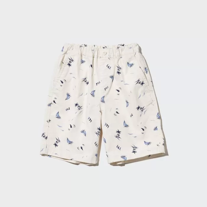 Uniqlo Stretch Printed Easy Shorts Kids White