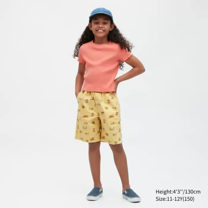 Uniqlo Stretch Printed Easy Shorts Kids Yellow