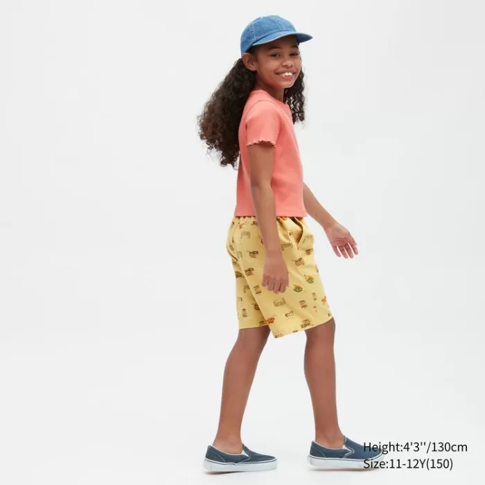 Uniqlo Stretch Printed Easy Shorts Kids Yellow