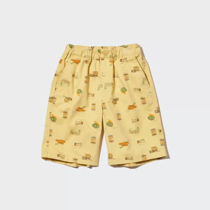 Uniqlo Stretch Printed Easy Shorts Kids Yellow