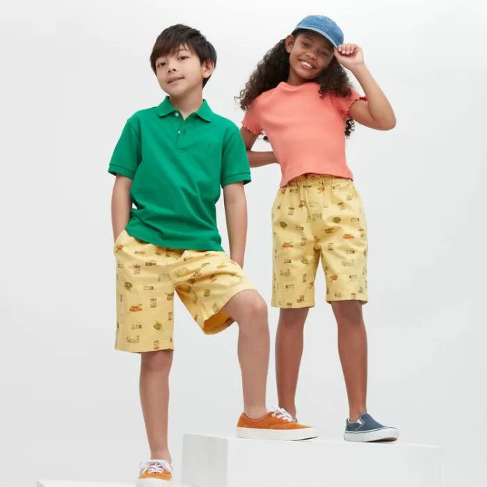 Uniqlo Stretch Printed Easy Shorts Kids Yellow