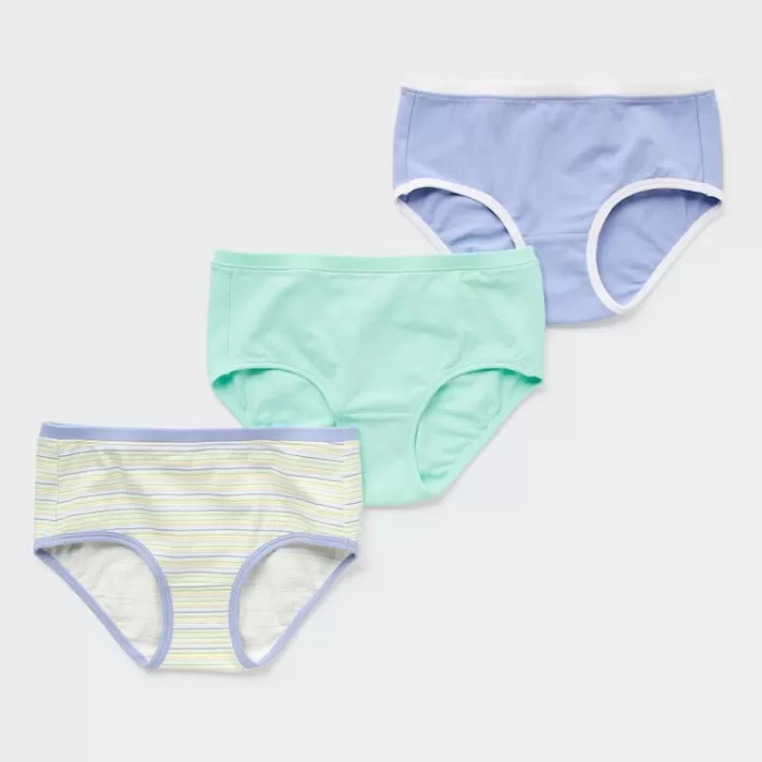 Uniqlo Striped Hiphugger Underwear (Three Pairs) Boys Blue Green