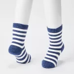 Uniqlo Striped Regular Socks (Three Pairs) Kids Blue White Black