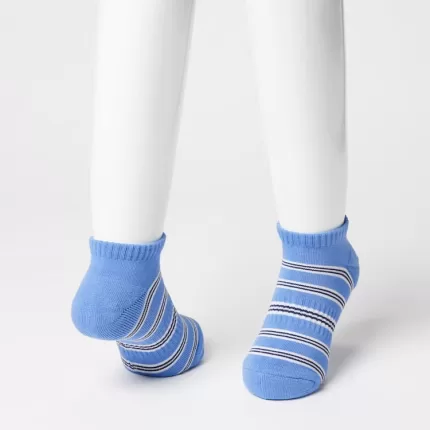 Uniqlo Striped Short Socks (Three Pairs) Kids Blue White Green