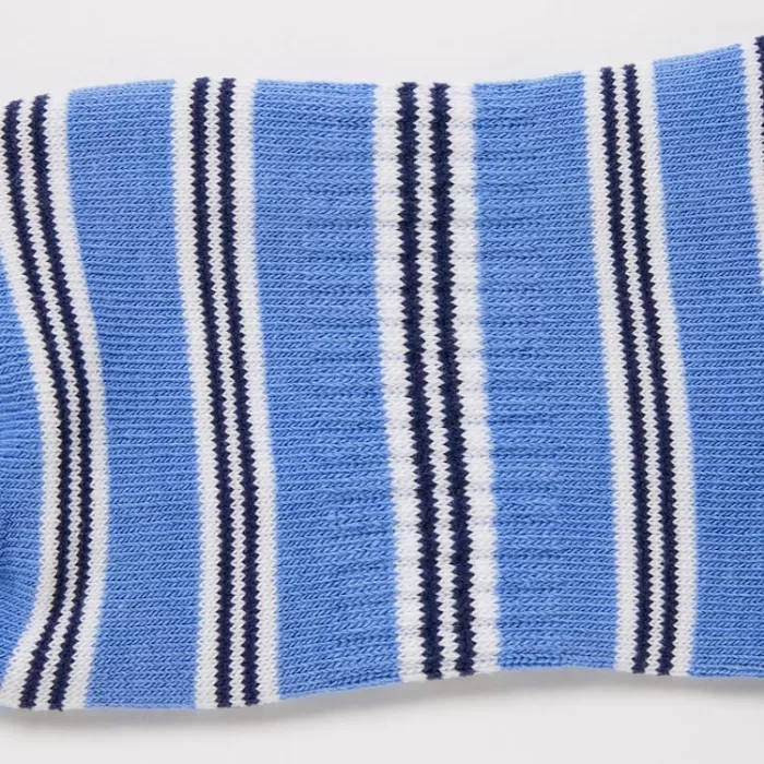 Uniqlo Striped Short Socks (Three Pairs) Kids Blue White Green