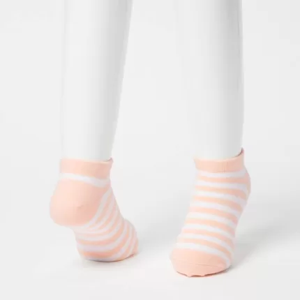 Uniqlo Striped Short Socks (Three Pairs) Kids Light Orange White