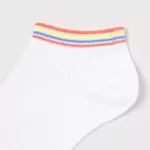 Uniqlo Striped Short Socks (Three Pairs) Kids Light Orange White