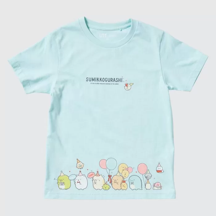 Uniqlo Sumikkogurashi Ut Printed T-shirt Kids Blue