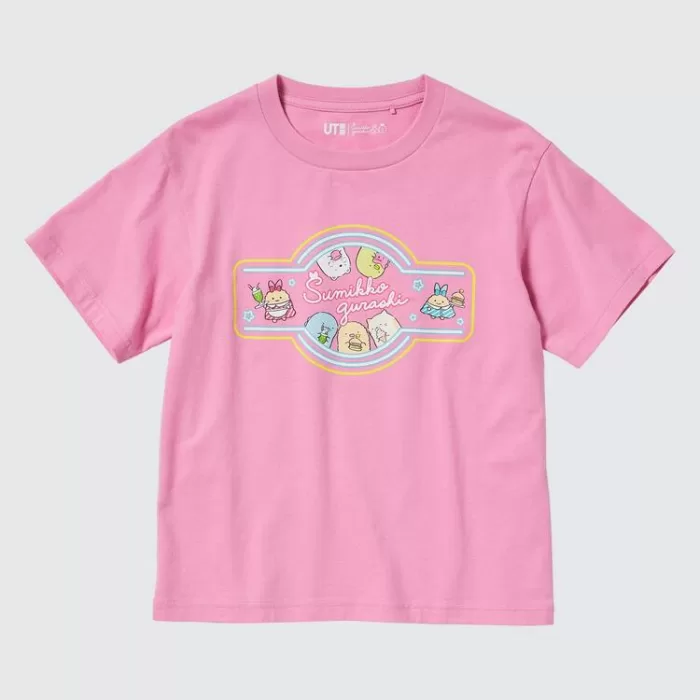 Uniqlo Sumikkogurashi Ut Printed T-shirt Kids Pink