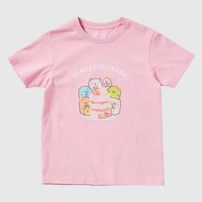 Uniqlo Sumikkogurashi Ut Printed T-shirt Kids Pink