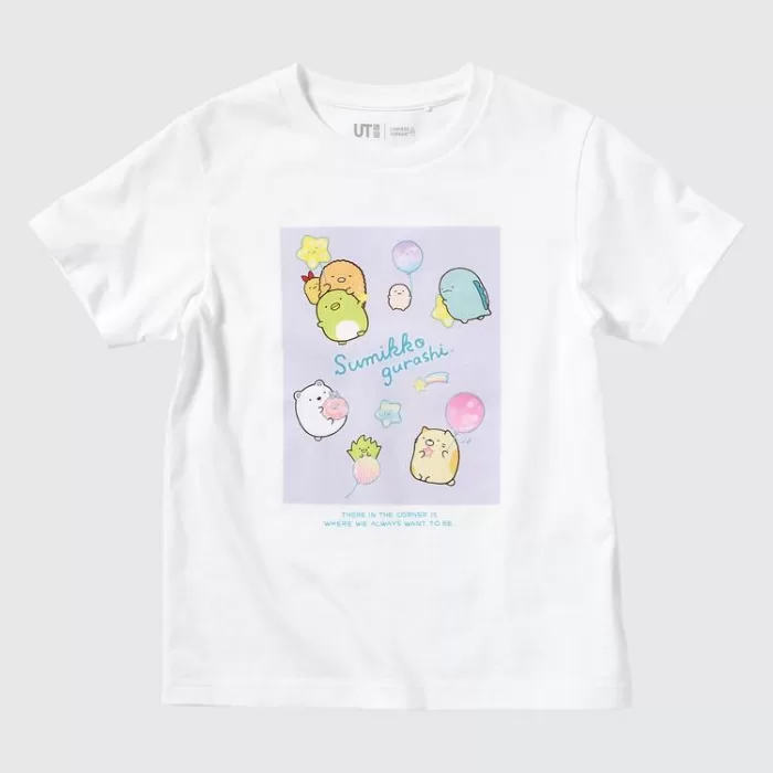 Uniqlo Sumikkogurashi Ut Printed T-shirt Kids White