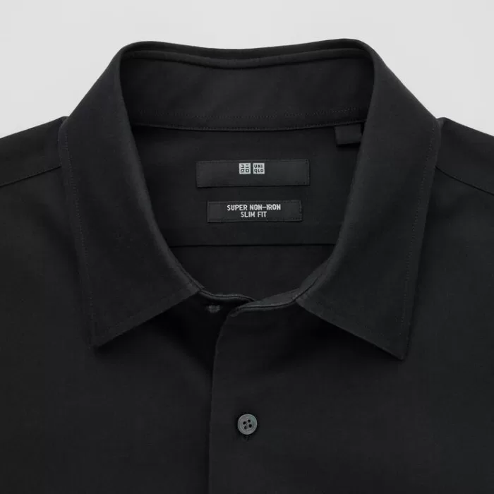 Uniqlo Super Non-iron Slim Fit (Regular Collar) Men’s Black Shirts