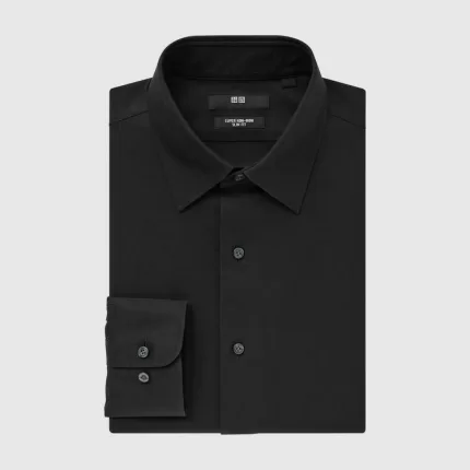 Uniqlo Super Non-iron Slim Fit (Regular Collar) Men’s Black Shirts