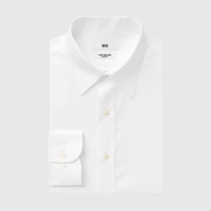 Uniqlo Super Non-iron Slim Fit (Semi-cutaway Collar) Men’s White Shirts