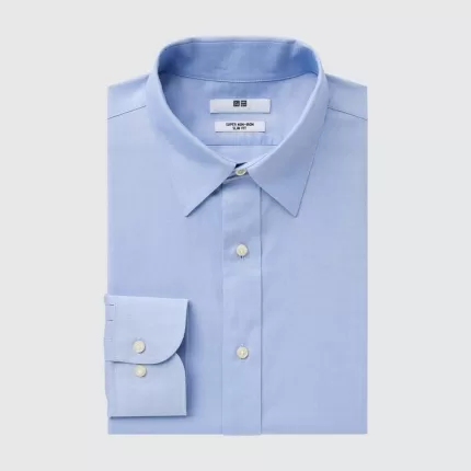 Uniqlo Super Non-iron Slim Fit Shirts (2020 Season) Men Light Blue