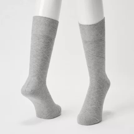 Uniqlo Supima Cotton Links Checked Men’s Socks Grey