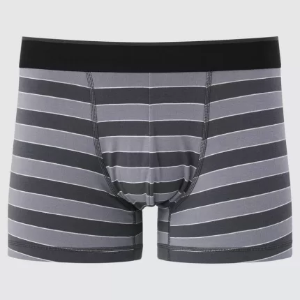 Uniqlo Supima Cotton Low Rise Striped Boxer Men’s Underwear Dark Grey