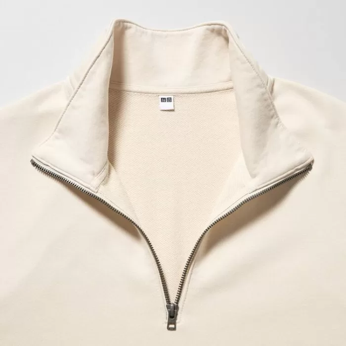 Uniqlo Sweat Half-zipped Pullover Men’s Sweatshirts Beige