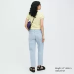 Uniqlo Tapered Boyfriend Jeans Women Blue