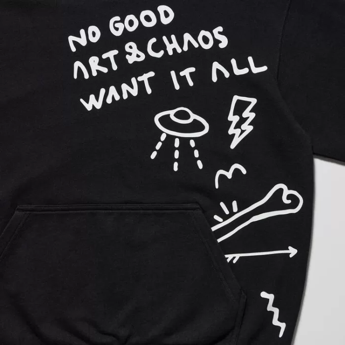 Uniqlo The Message Ut Printed Hoodie (Trevor Andrew) Men Black