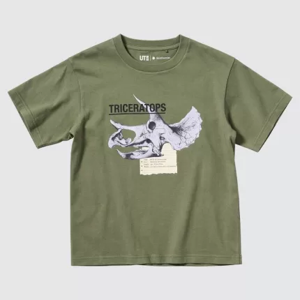 Uniqlo The Smithsonian Ut Printed T-Shirt Kids Olive Green