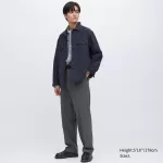 Uniqlo Two-way Stretch Pleated Tapered Fit Men’s Trousers Grey