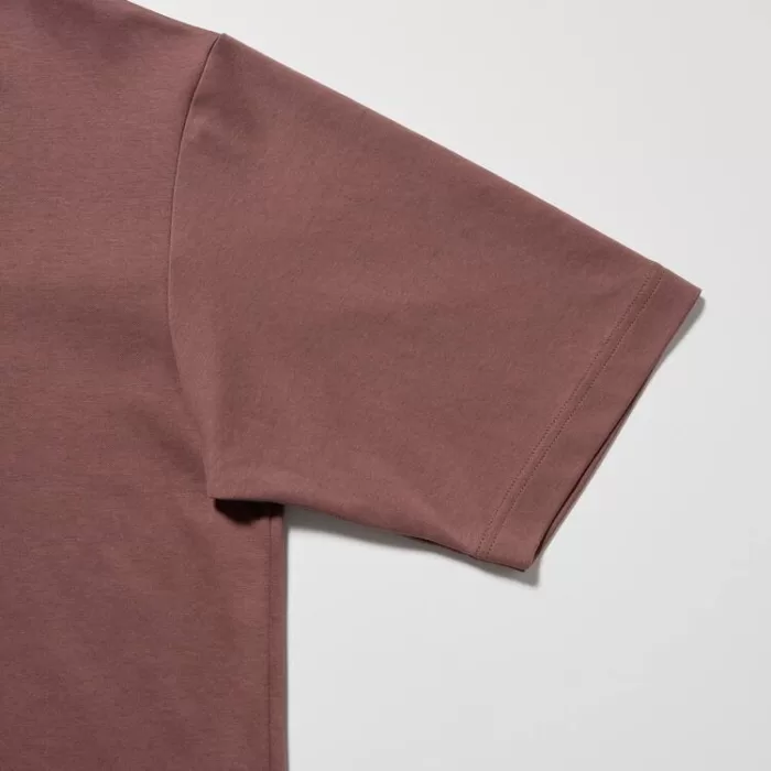 Uniqlo U Airism Cotton Crew Neck Oversized Men’s T-Shirt Burgundy