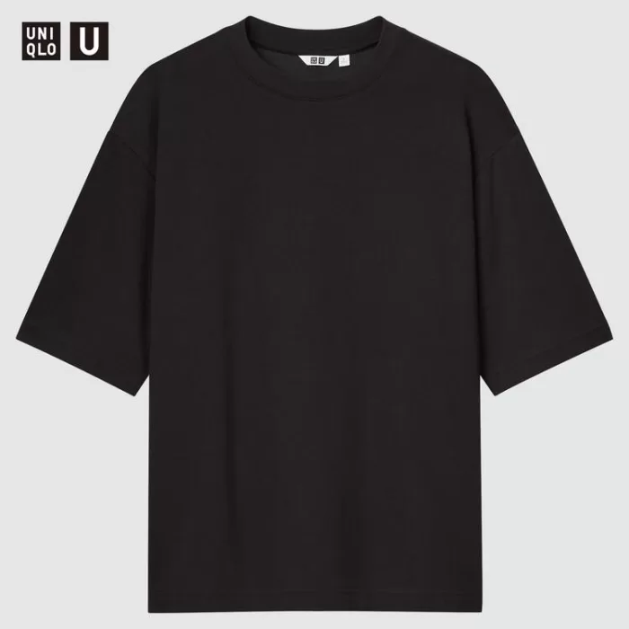 Uniqlo U Airism Cotton Oversized Crew Neck Men’s T-Shirt Black