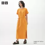 Uniqlo U Airism Cottoned Short Sleeved Dress Women Orange