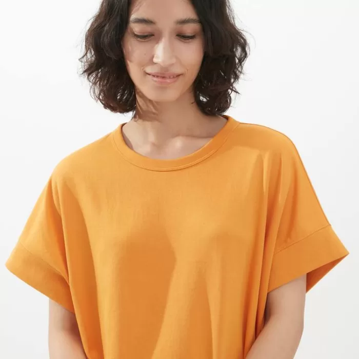 Uniqlo U Airism Cottoned Short Sleeved Dress Women Orange