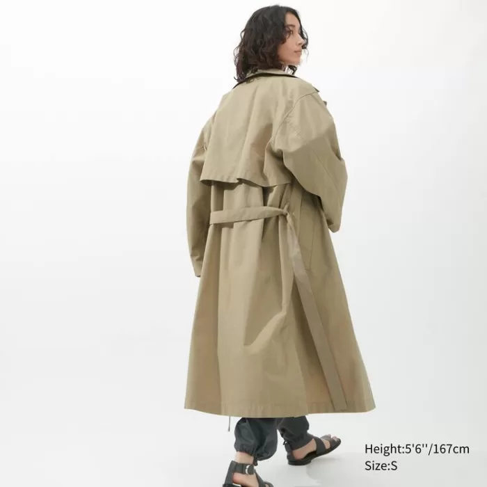 Uniqlo U Hooded Long Coats Women Khaki