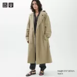 Uniqlo U Hooded Long Coats Women Khaki