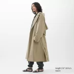 Uniqlo U Hooded Long Coats Women Khaki