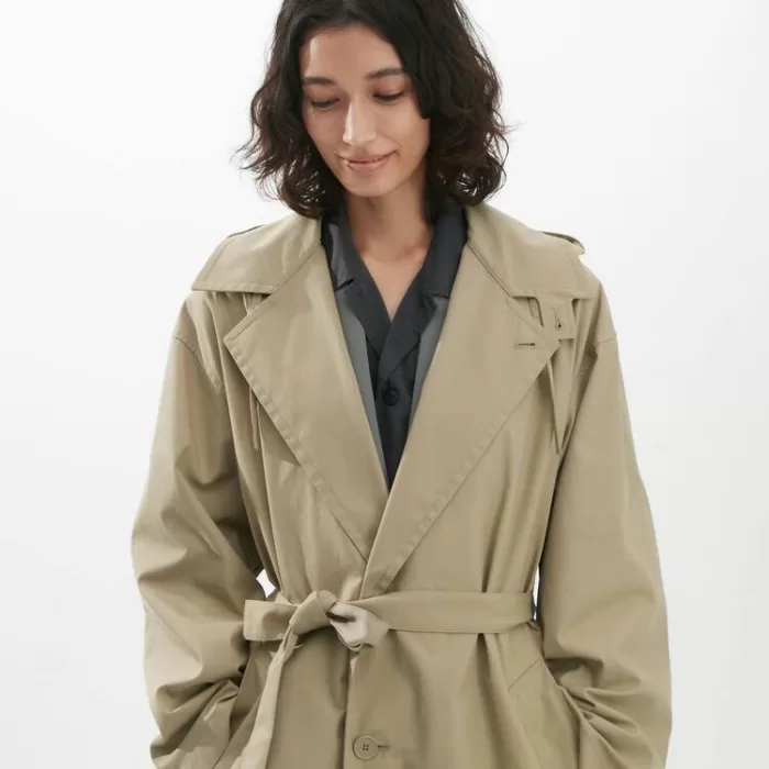 Uniqlo U Hooded Long Coats Women Khaki