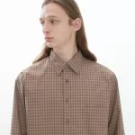 Uniqlo U Oversized Checked Casual Shirts for Men Grey